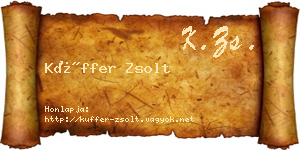 Küffer Zsolt névjegykártya